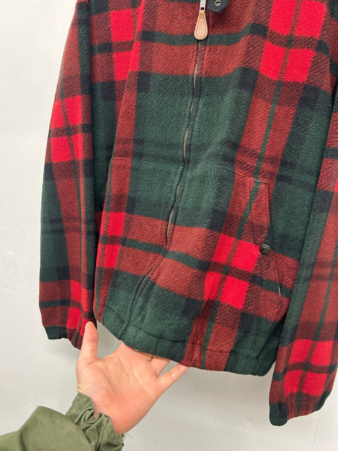 90s USA 빈티지 폴로 랄프로렌 체크 플리스 자켓 상품이미지3