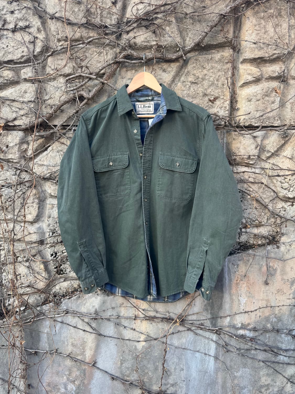 엘엘빈 빈티지 플란넬 체크 셔츠 안감 페이딩 워크 셔츠 상품이미지1