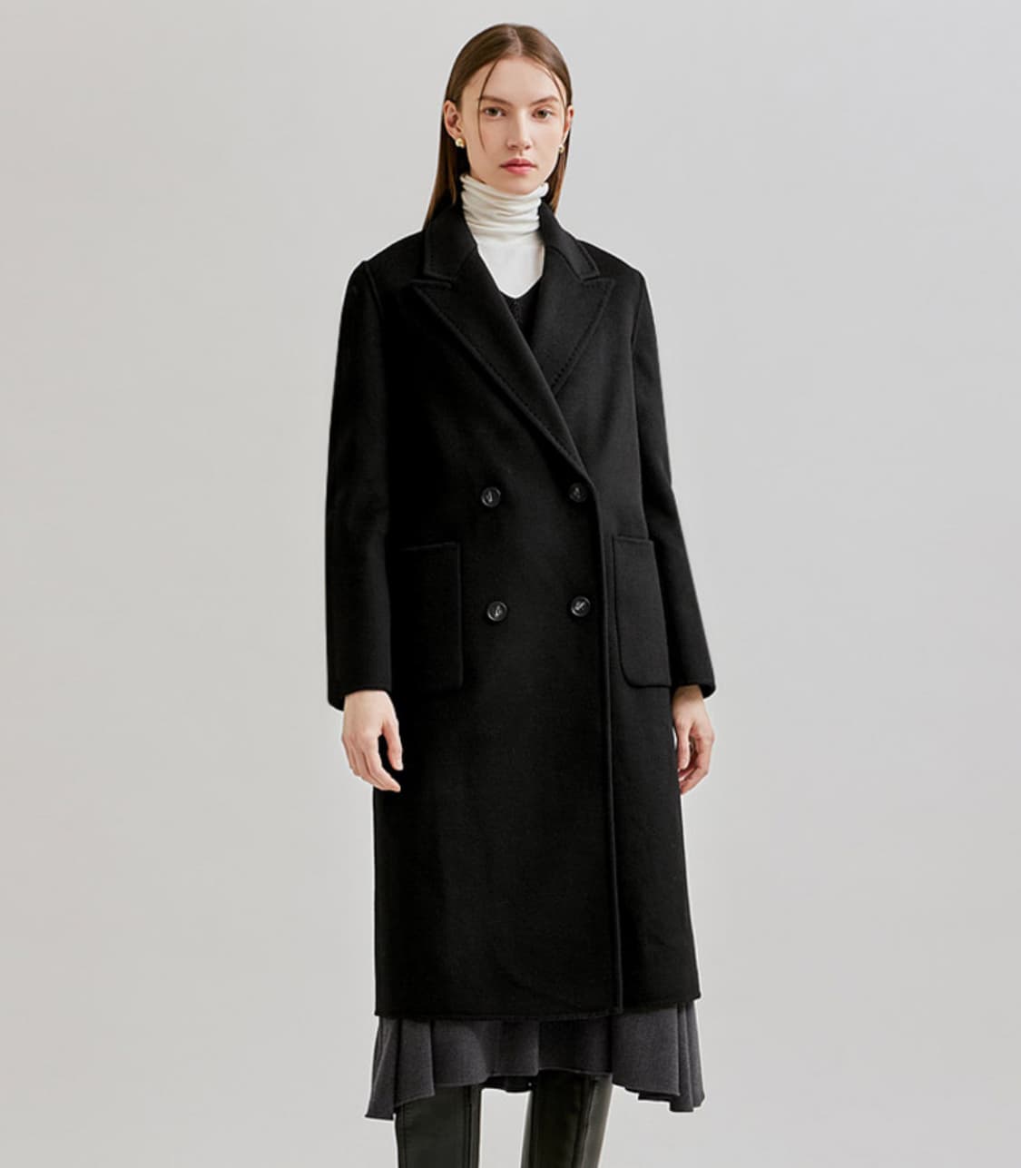 Shesmiss 스티치 더블 코트 (77) 상품이미지1