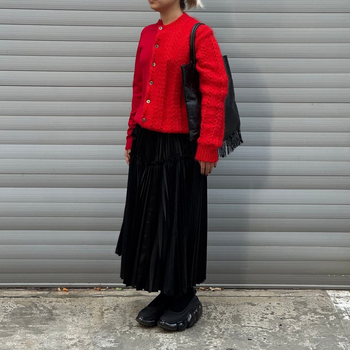 Beaded fringe Black Tote Bag 상품이미지7