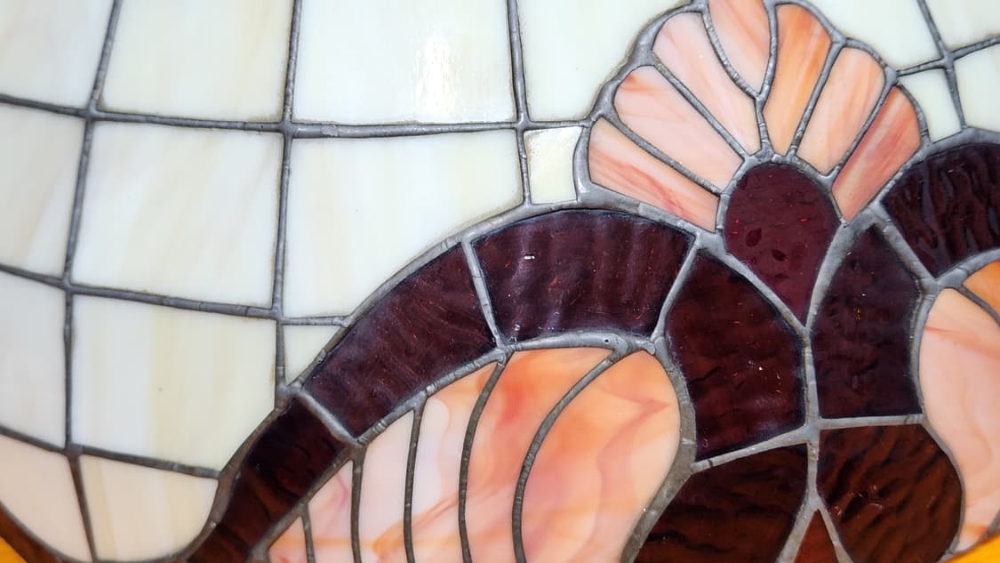 엔틱 스테인드글라스 펜던트 조명(대형, 오팔레센트, 황동주물, 노네임) 상품이미지3