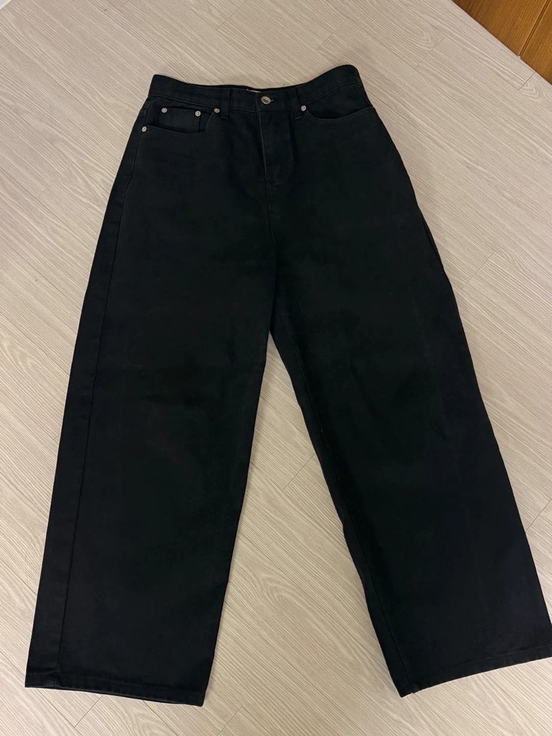 블랙업 미런 와이드 코튼팬츠(M) 상품이미지4