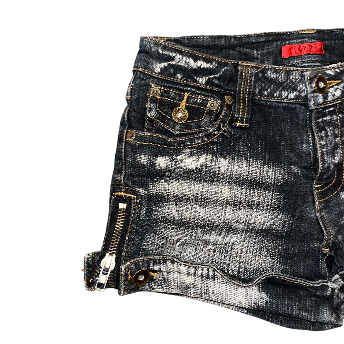 사이드 지퍼포인트 데님 숏팬츠 갸루y2k펑크 상품이미지2