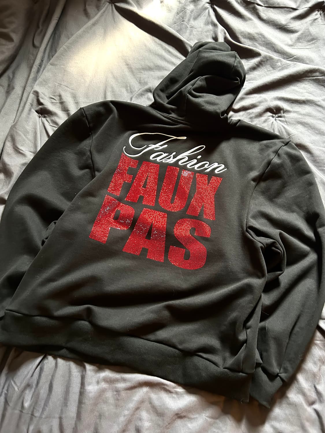 Namilia Faux fas Beaded Over Hoodie 상품이미지1