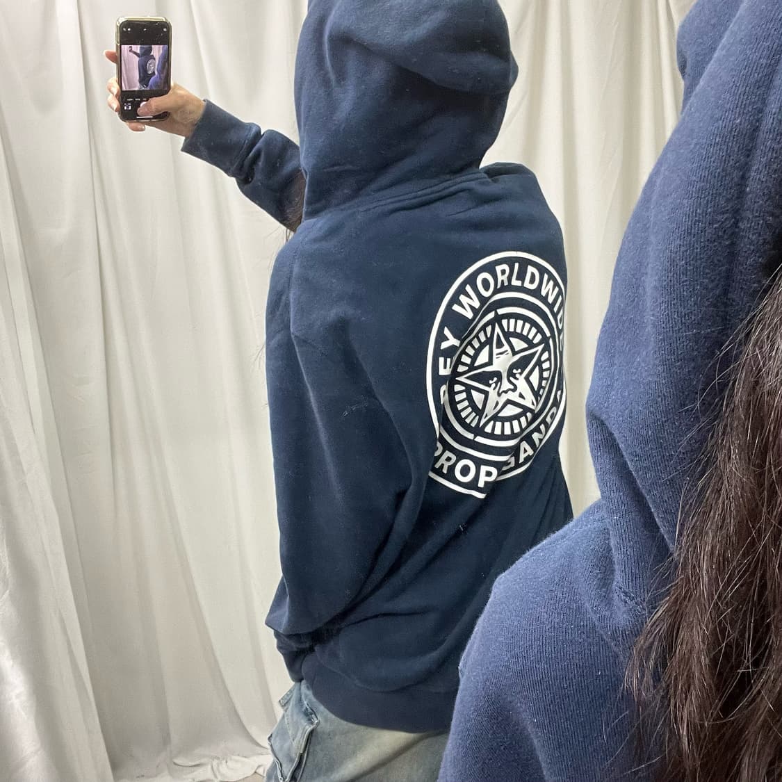 Obey navy hoody 상품이미지4