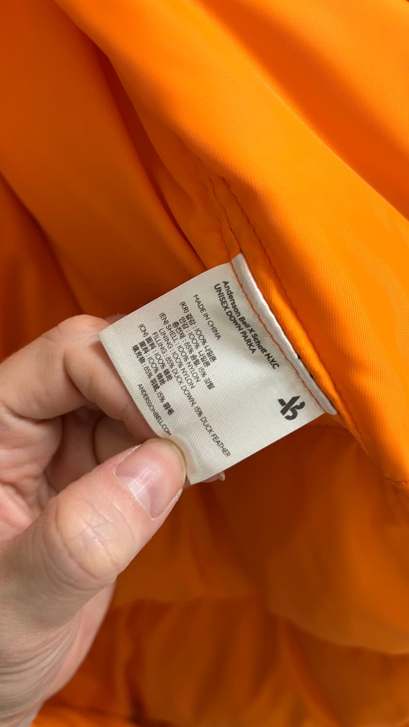 한정판 콜라보! 앤더슨벨 X Schott N.Y.C 유니섹스 다운 파카  상품이미지7