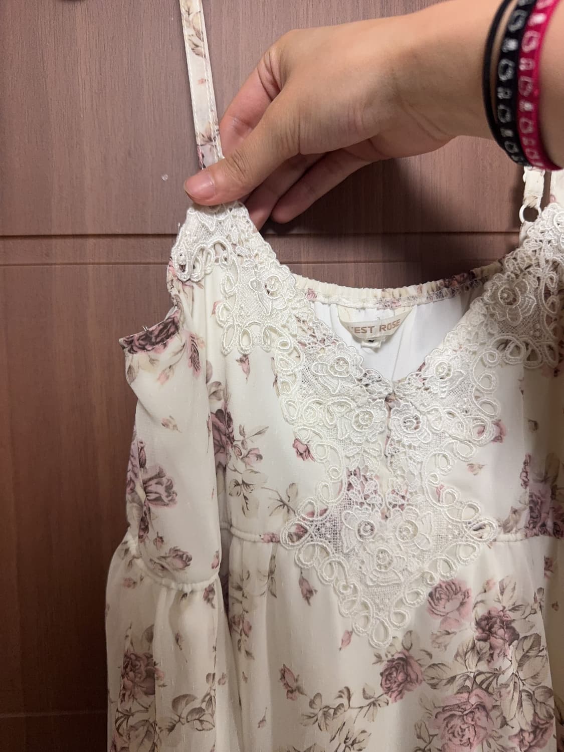 레스트로즈 일본 빈티지 모리걸 페어리 히메갸루 플라워 쉬폰 원피스 세트 상품이미지3