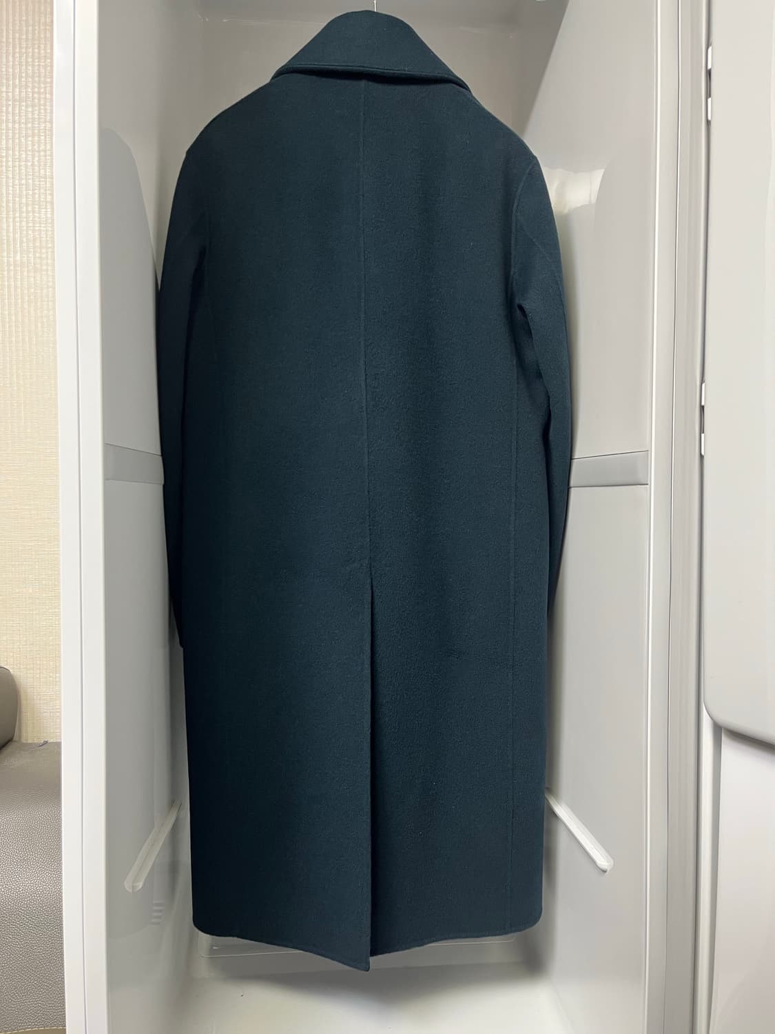 타임옴므 다크그린 캐시미어 세미오버핏 핸드메이드 코트 95사이즈 상품이미지2