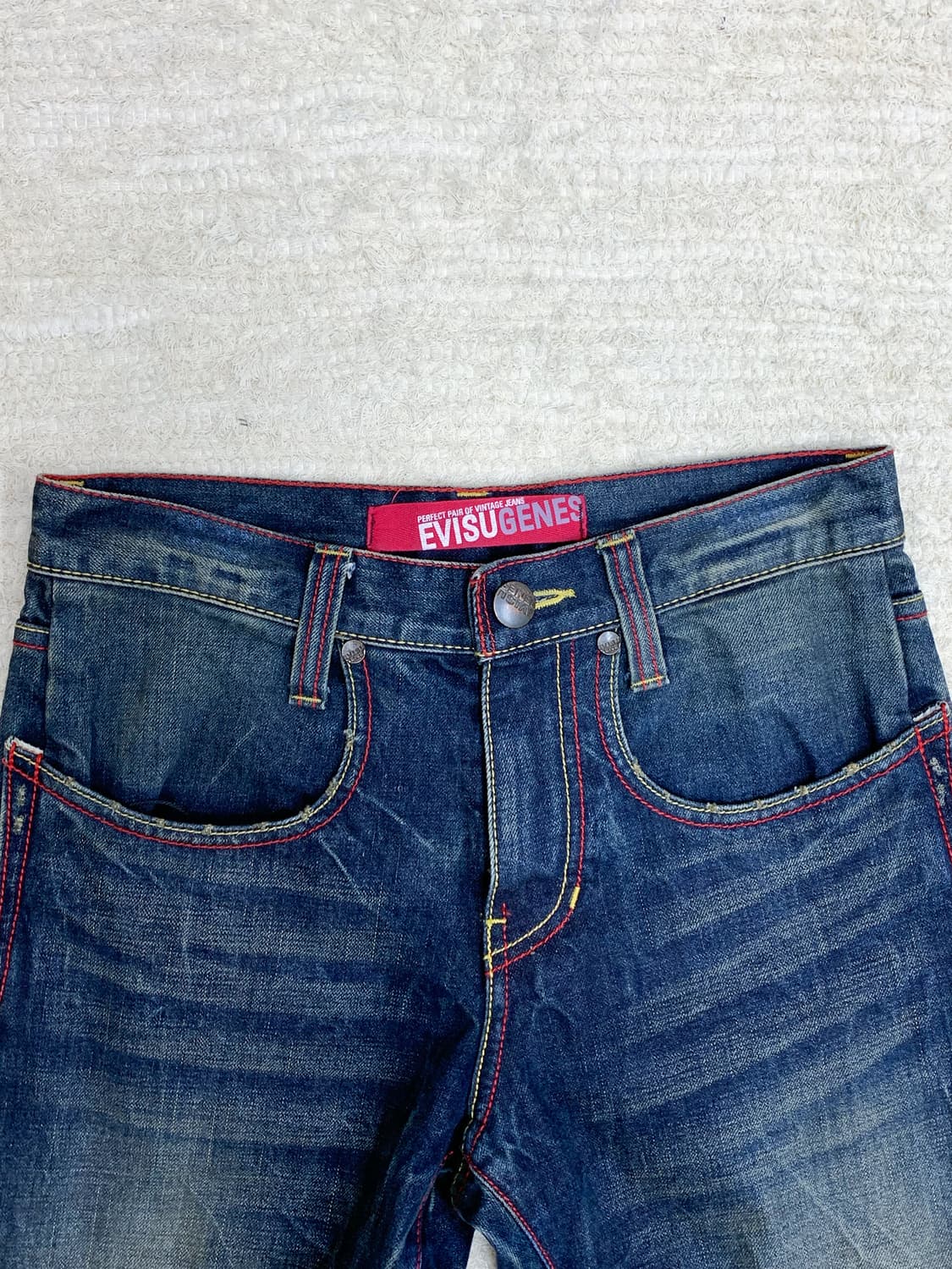 EVISU Red & Yellow Stitch Straight Jeans 상품이미지2