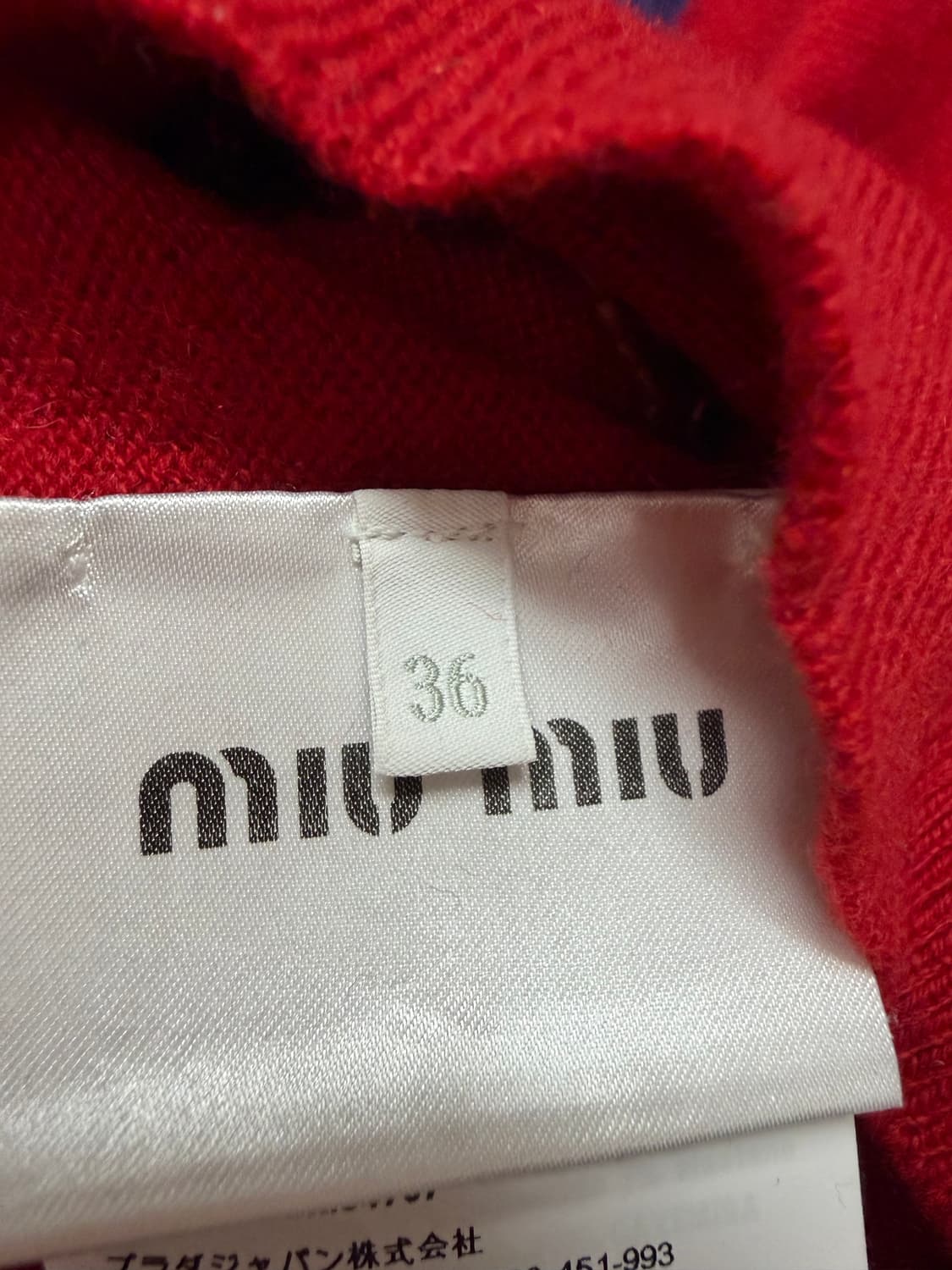 미우미우 로고 아가일 캐시미어 니트 ( 44 55 ) 상품이미지7