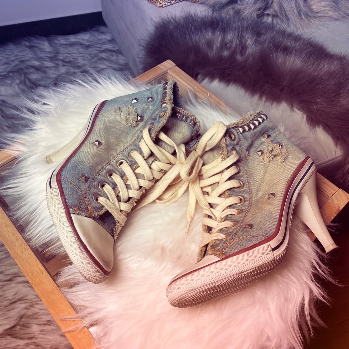 ASH 데님 스터드 힐 스니커즈 상품이미지1