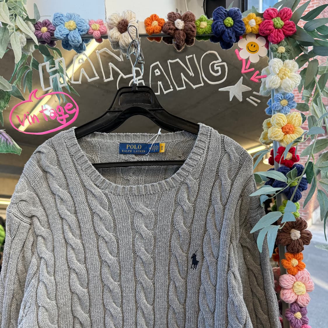 폴로랄프로렌 그레이 꽈배기 니트  상품이미지2