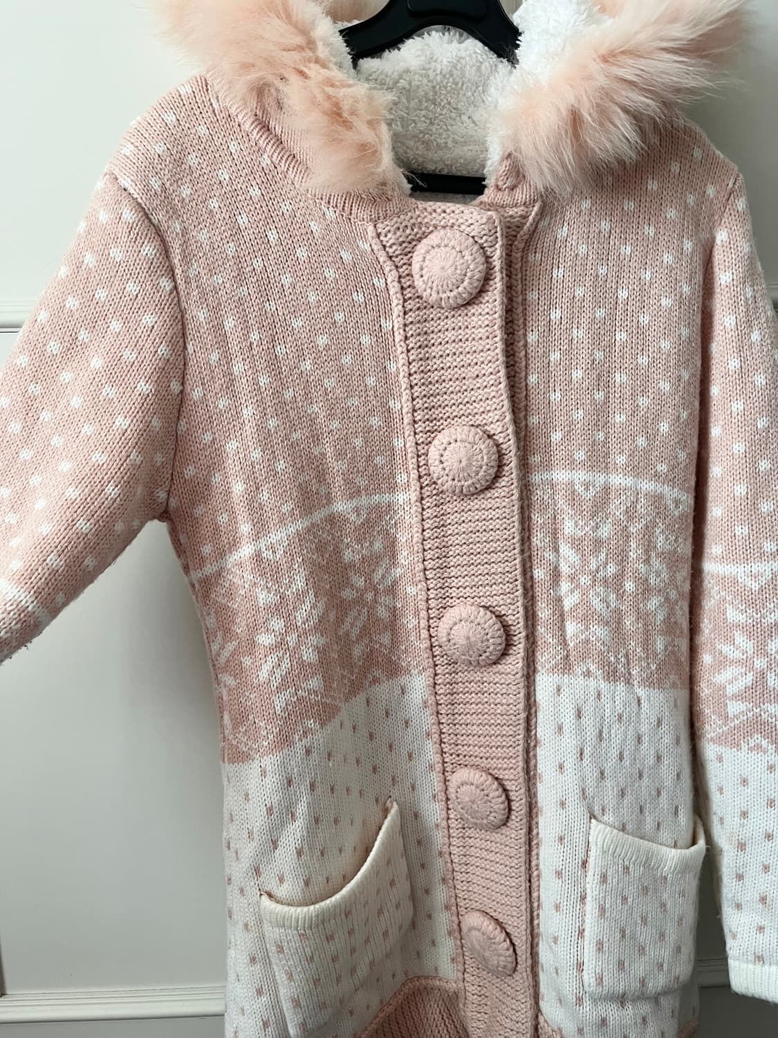 빈티지 노르딕 눈꽃 도트 롱 니트 원피스 가디건 (히메갸루 추천! 상품이미지4