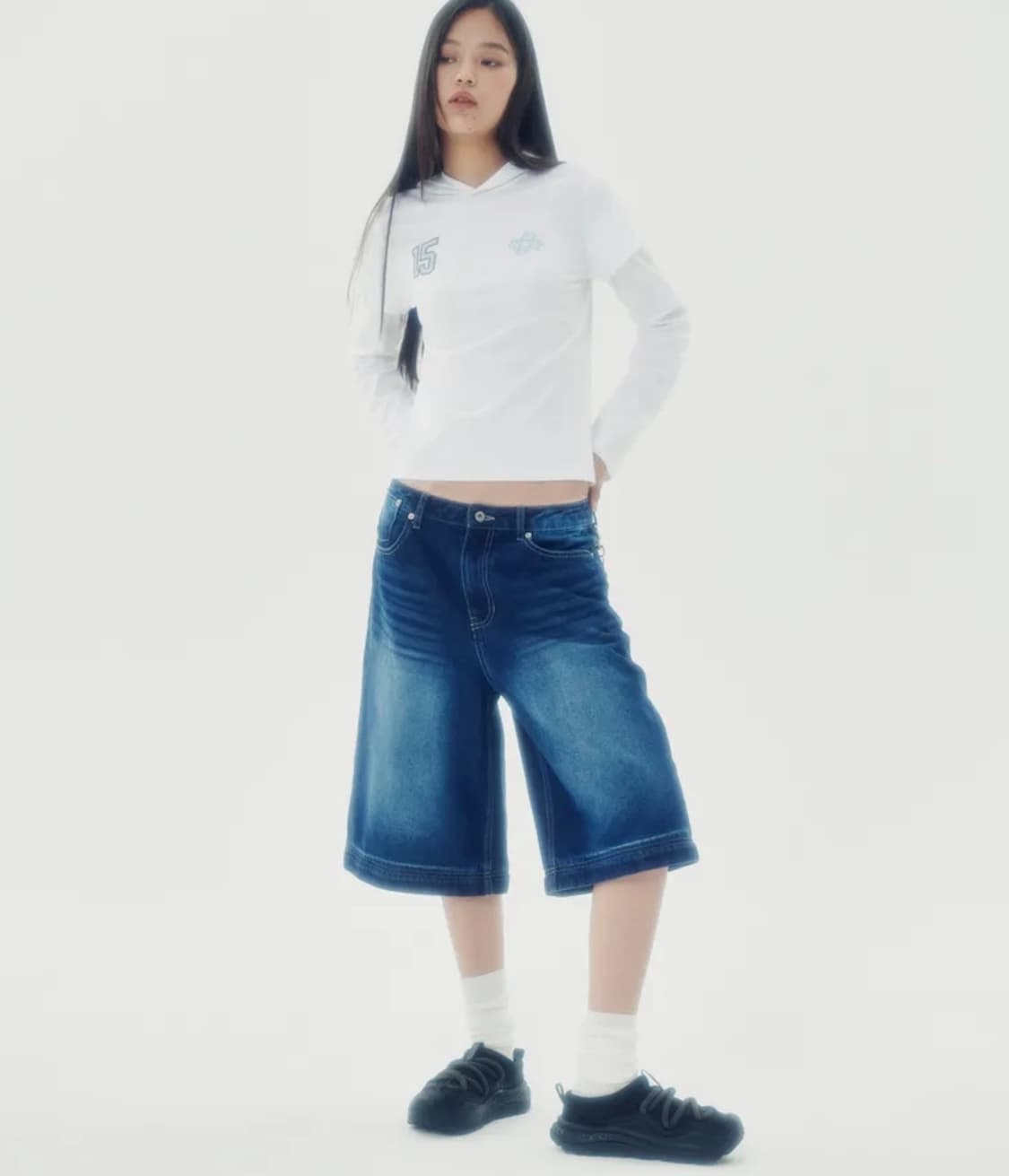 러닝하이 레이어드 슬리브 후드 상품이미지2