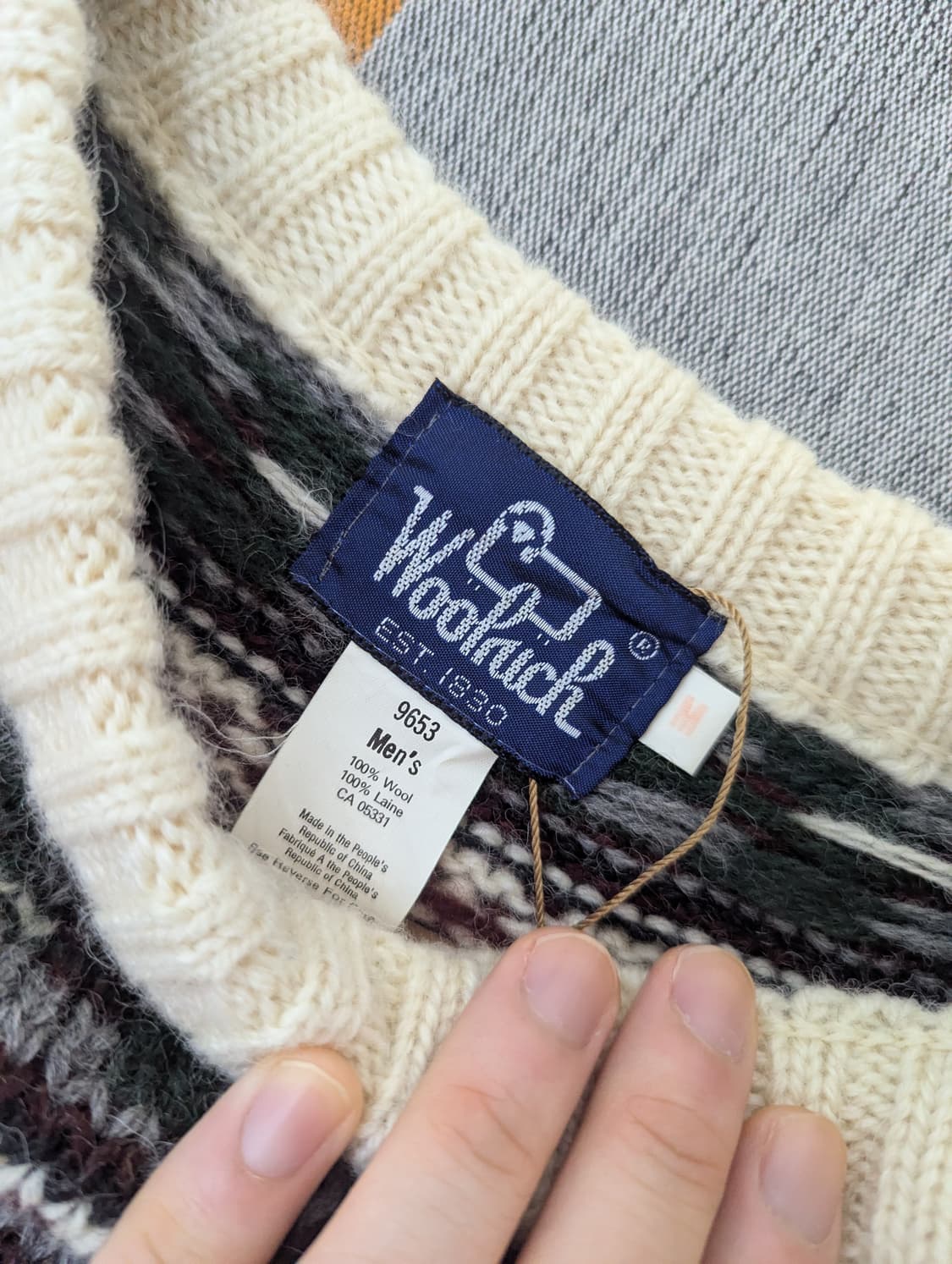 90's 울리치 페어아일 패턴 울 니트 상품이미지2