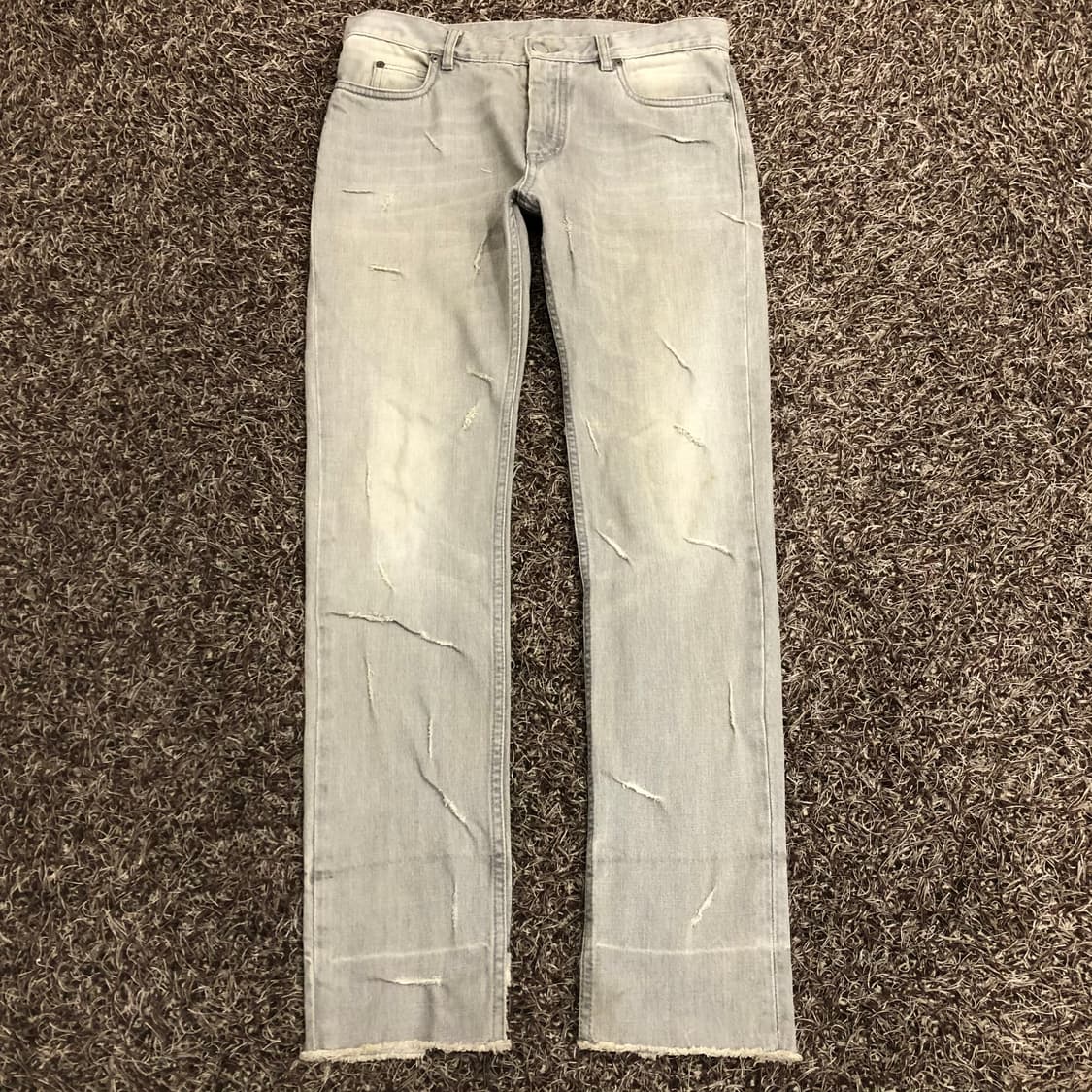 메종마르지엘라 그레이 디스 컷팅진 데님 팬츠 상품이미지1