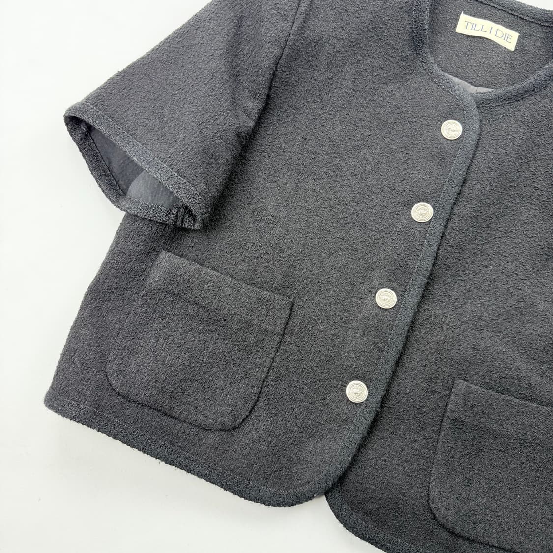 틸아이다이 하프 슬리브 트위드 자켓 상품이미지4