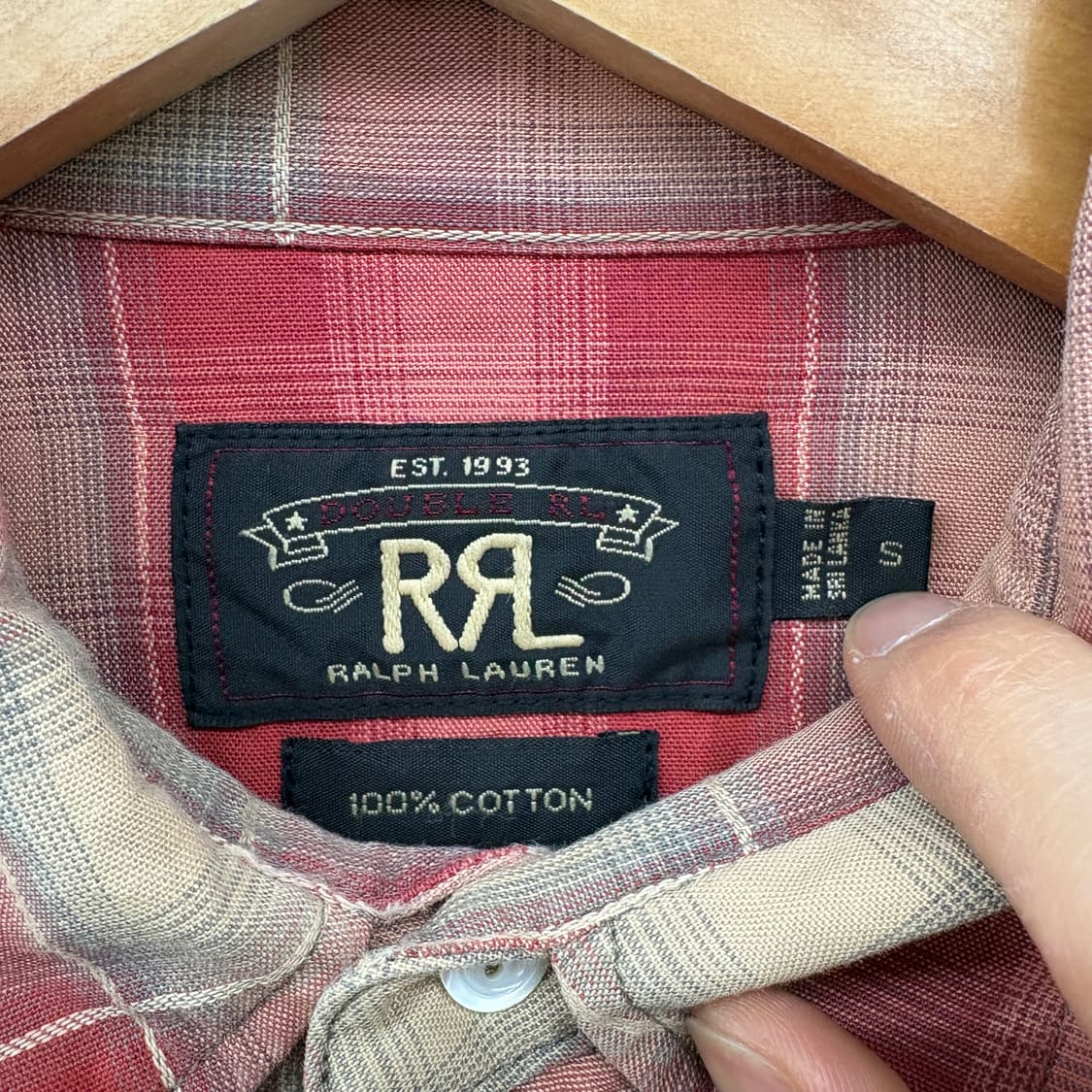 RRL 랄프로렌 웨스턴 체크 셔츠 남성 S 상품이미지5