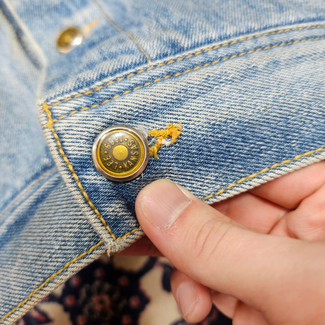 리(Lee) 80's 빈티지 포켓 자수 데님자켓 L size 상품이미지5