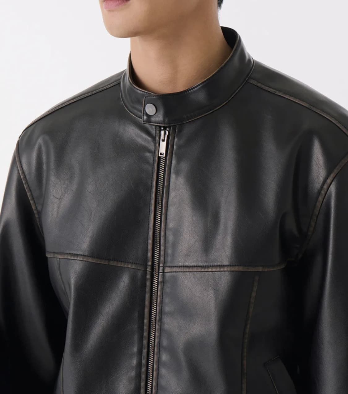무신사스탠다드 페이디드 신세틱 레더 레이서 재킷 상품이미지1