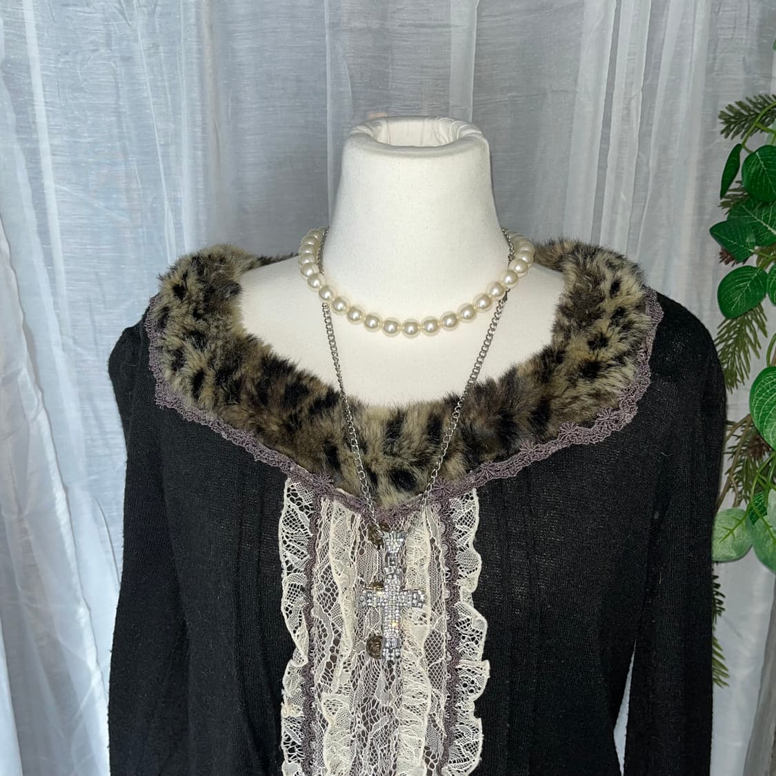 엑시즈팜 호피 갸루 니트 상품이미지2