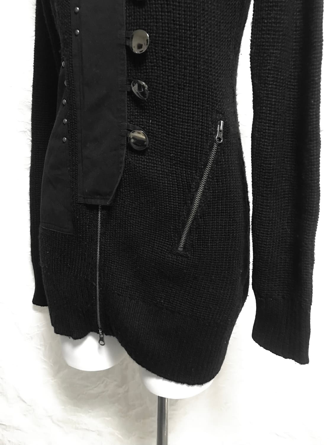 택포•빈티지 black peace now 펑크 고딕 투웨이 롱 후드 집업 상품이미지6