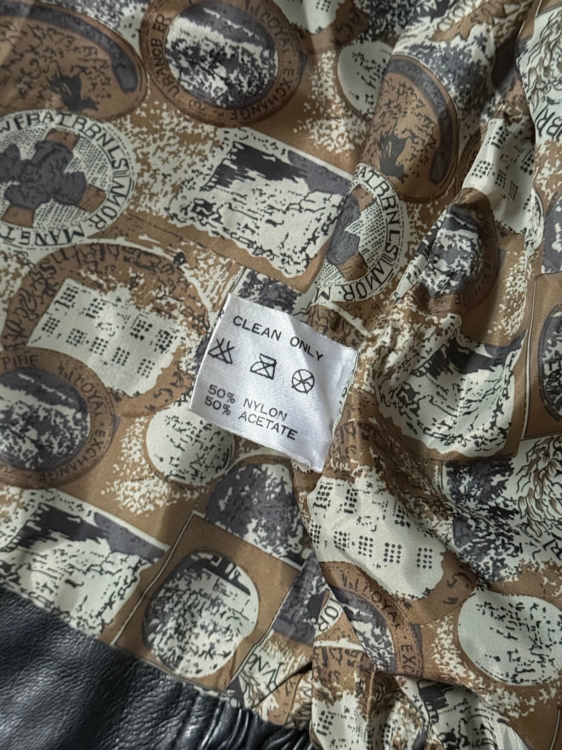 90s 블랙 쉽스킨 빈티지 봄버 레더 자켓 (100-105) 상품이미지8