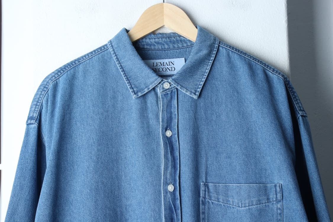 (L-XL) 리메인세컨드 셔츠 남방 데님 연청 아메카지-H33283 상품이미지3
