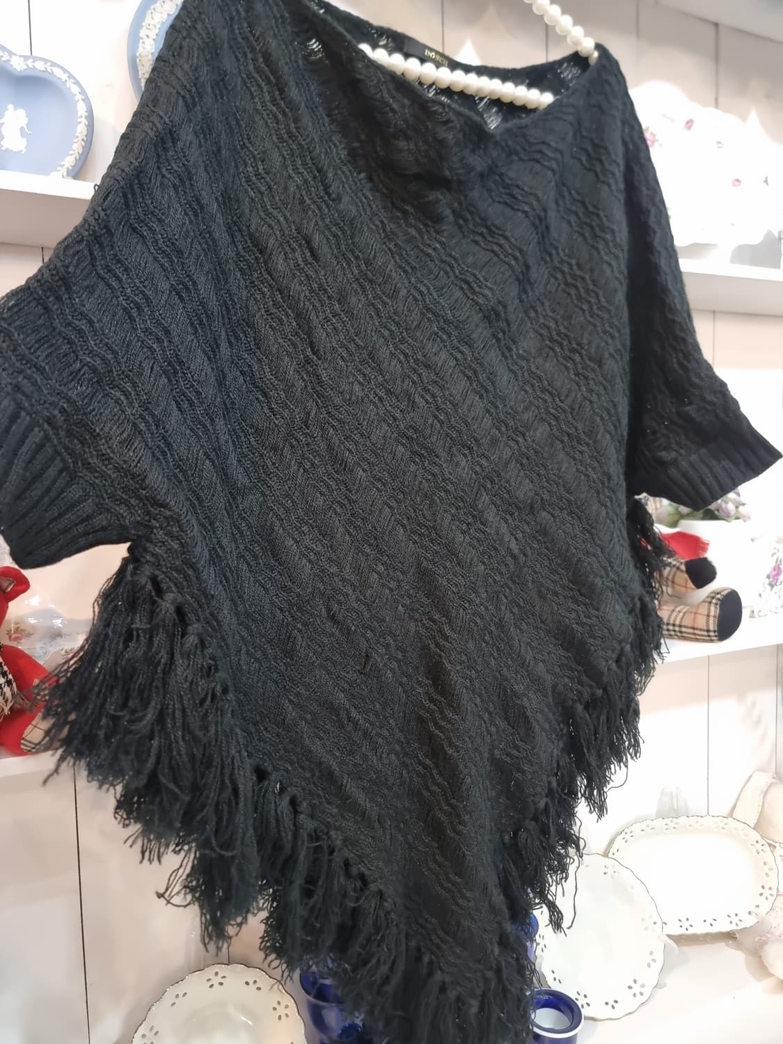 블랙 니트 케이프 / 망또 상품이미지2