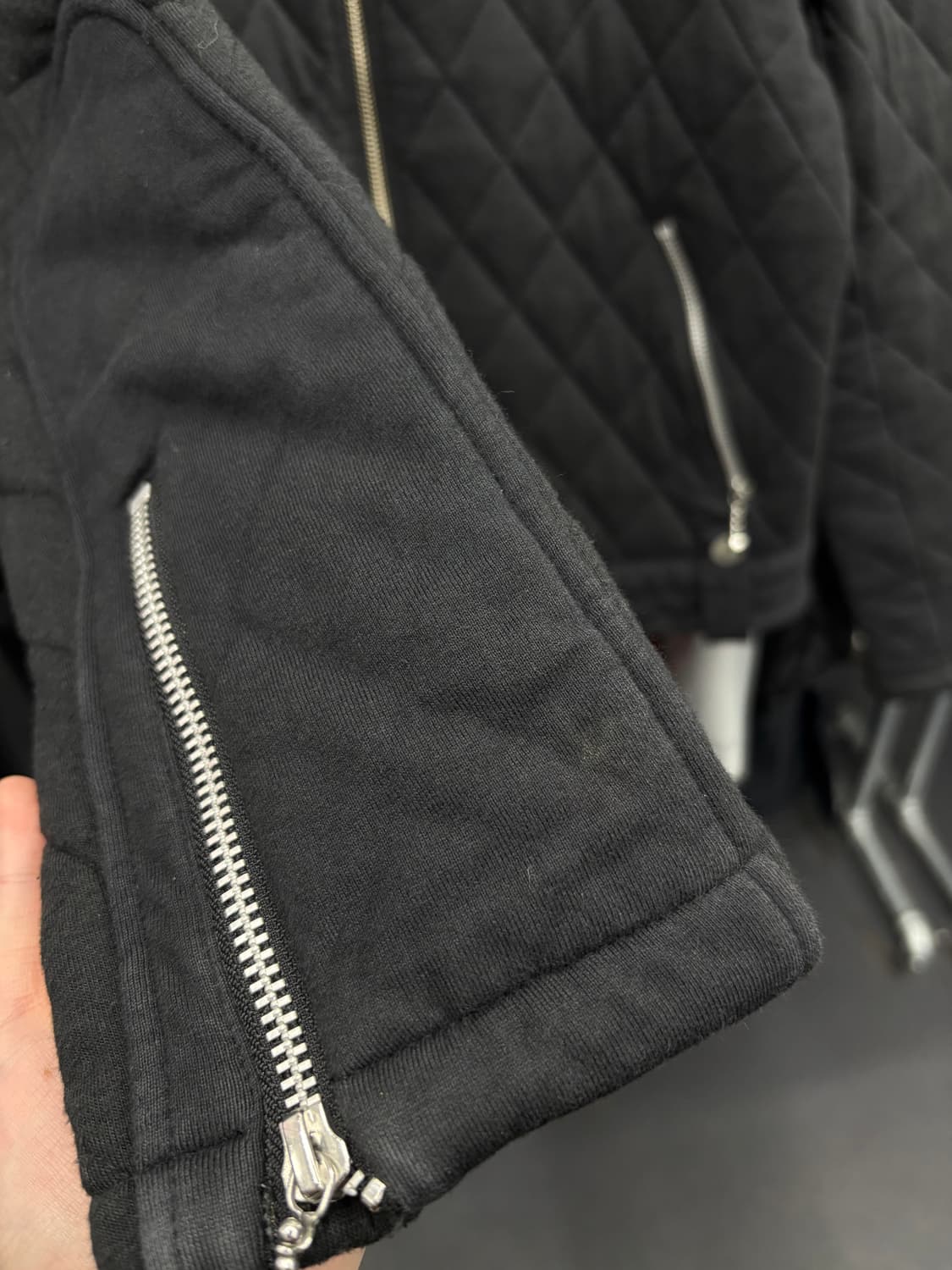 밴슨 레더 퀼팅 바이커 자켓 상품이미지6