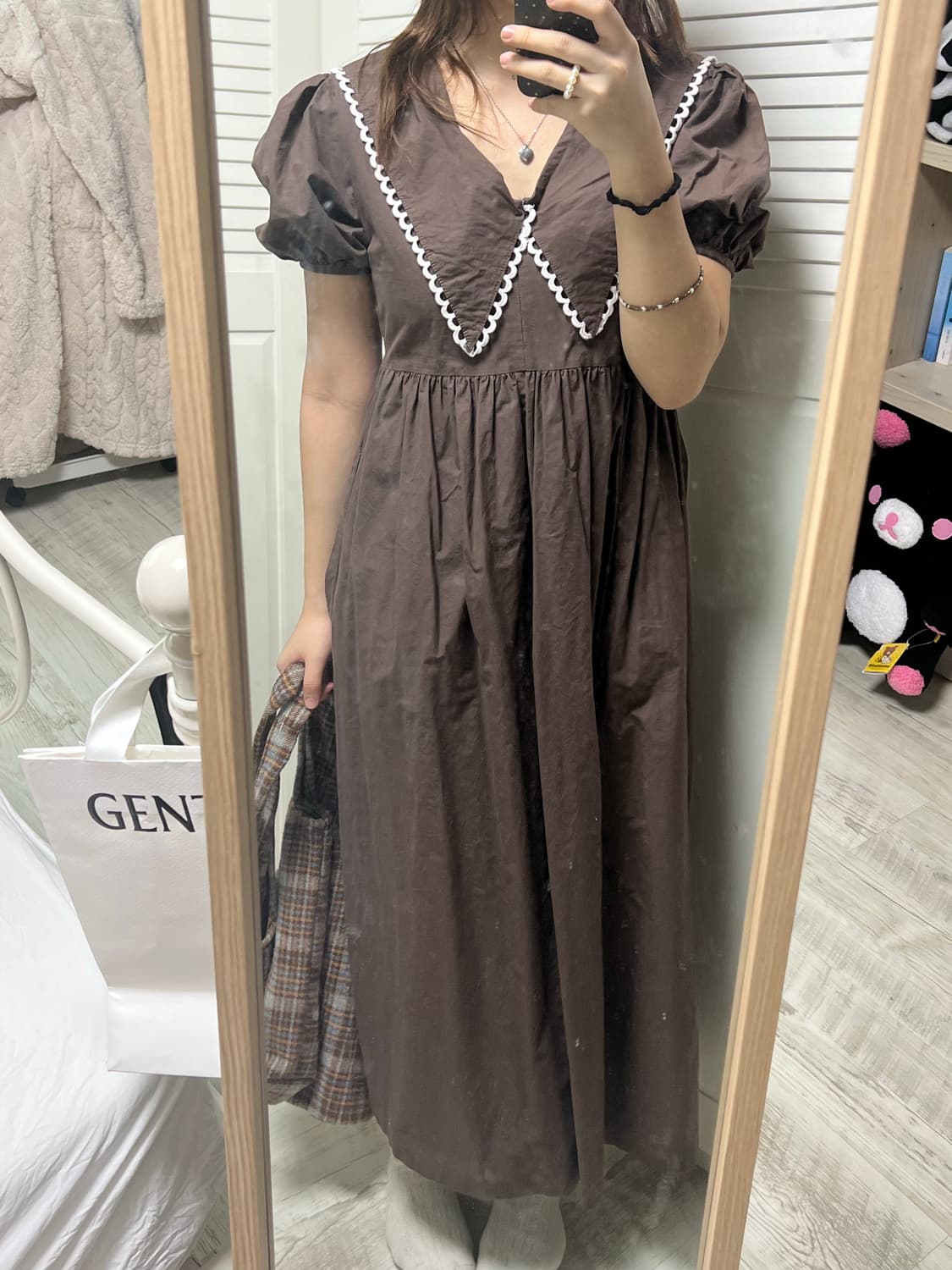 피터팬 초코 브라운 원피스 상품이미지3