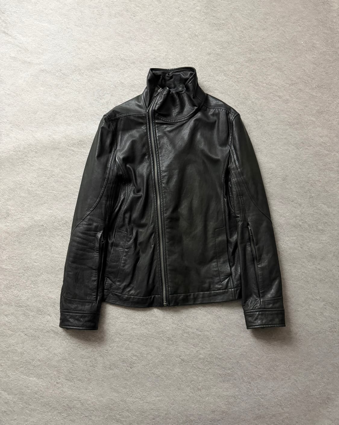 사선 램스킨 레거자켓 상품이미지1