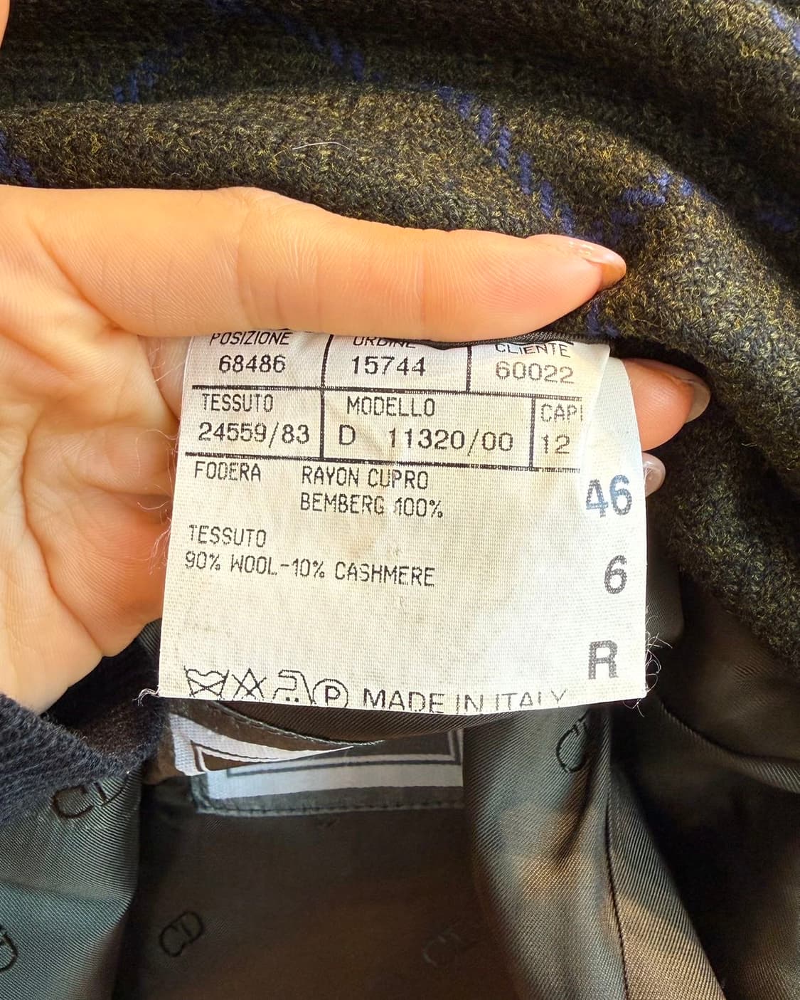 크리스찬 디올 부티크 카키 체크 3b 블레이저 자켓  상품이미지9