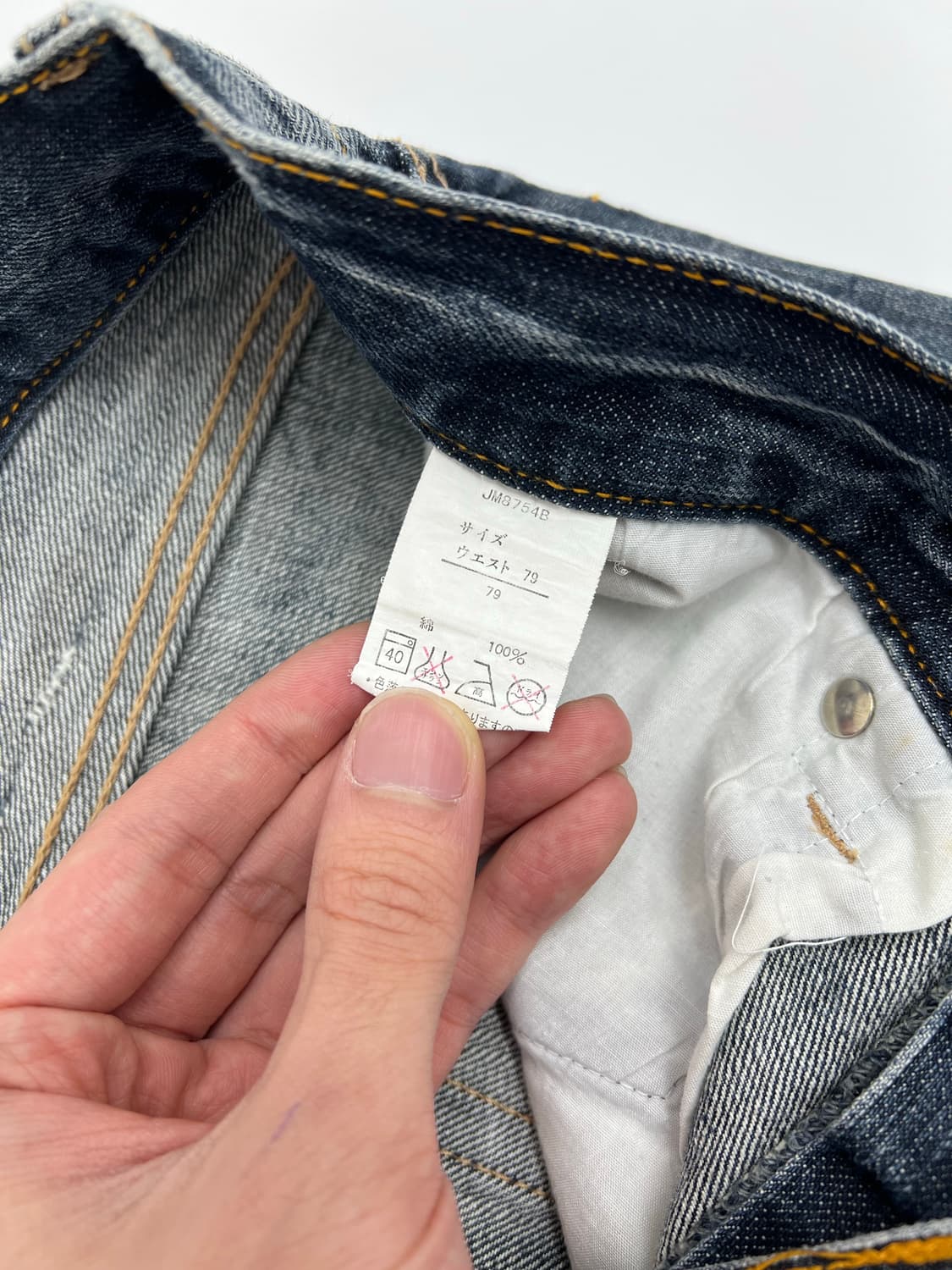 빈티지 인디언 스컬 자수 데님숏츠 상품이미지4