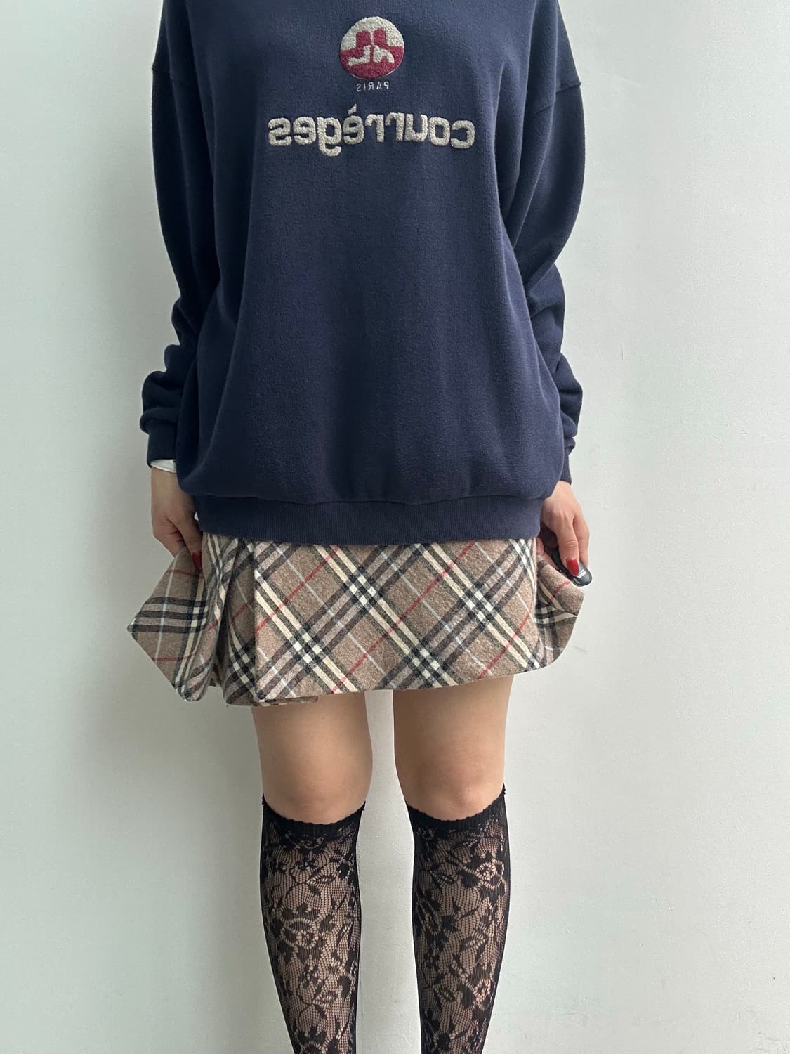 버버리 블루라벨 체크노바 플리츠 미니스커트 상품이미지3