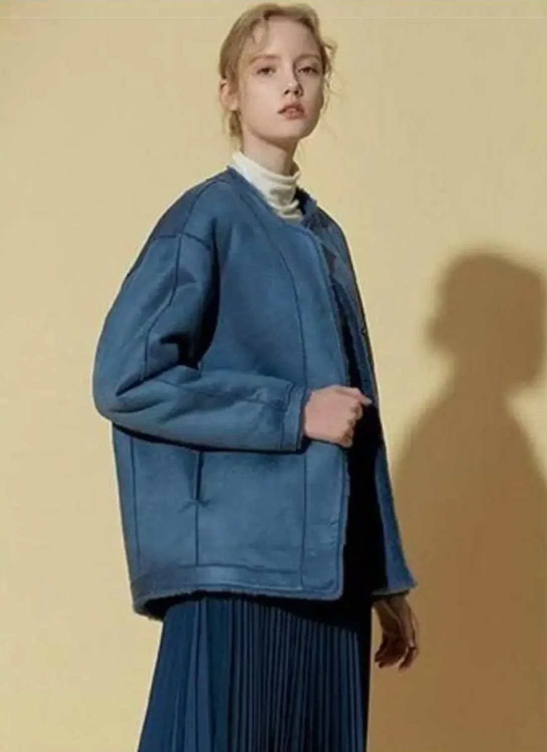 씨티지 호주산 양모100 리버시블 하프코트 / 프리 상품이미지7