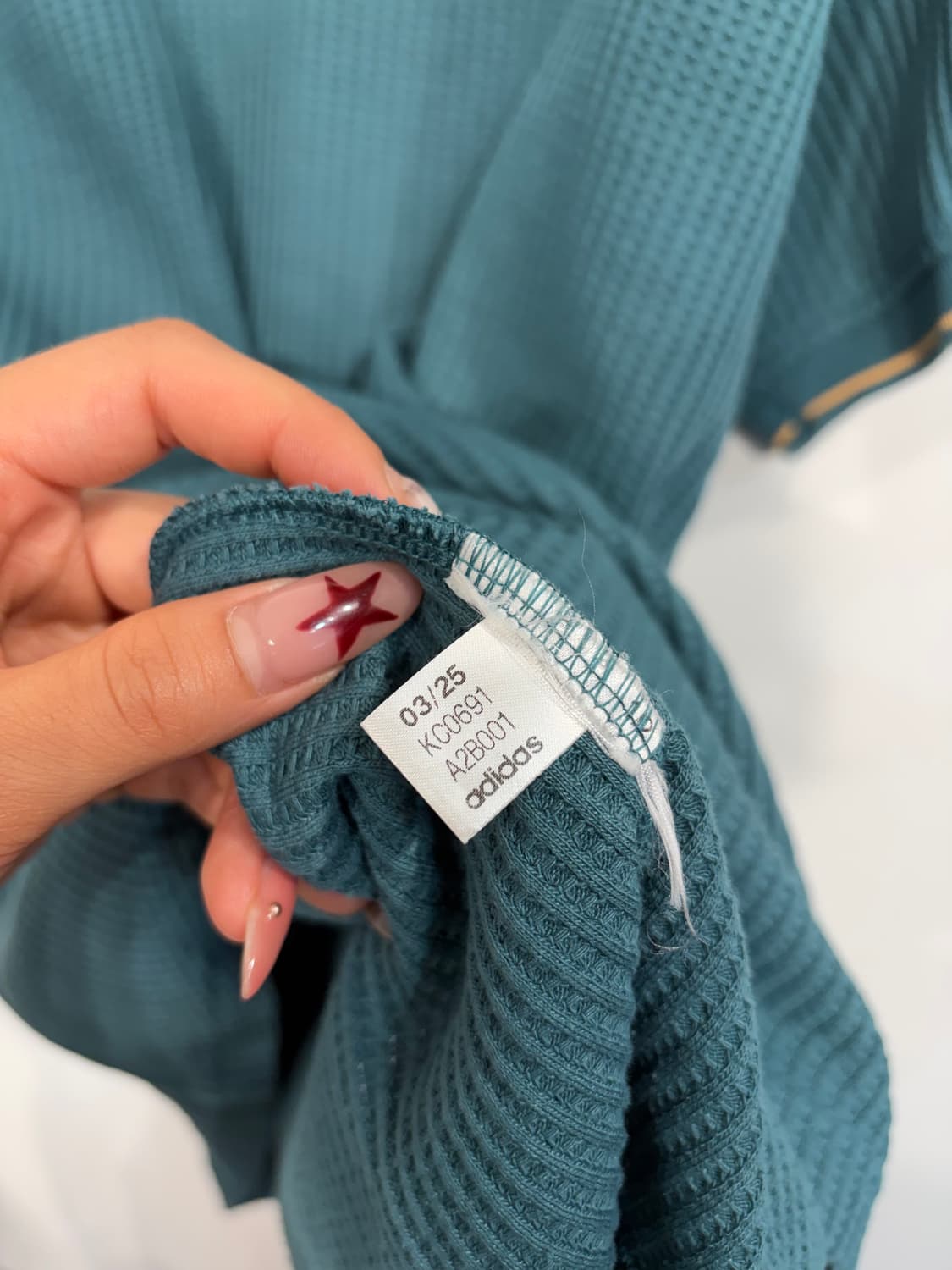 3XL 아디다스 오리지널스 와플 니트 폴로 셔츠 테크그린 상품이미지4