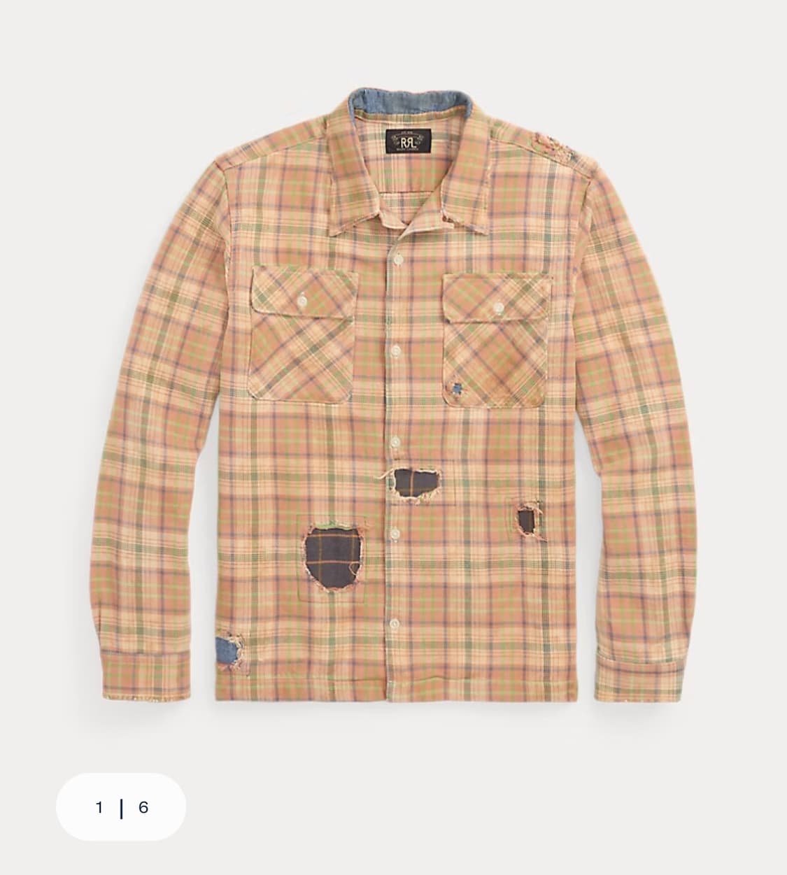 rrl 더블알엘 리페어 플래드 트윌 캠프셔츠 상품이미지1