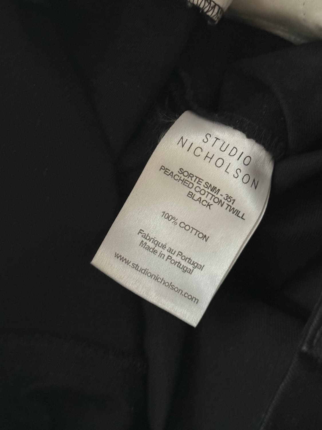 스튜디오 니콜슨 소르테 코튼 팬츠 블랙 상품이미지4