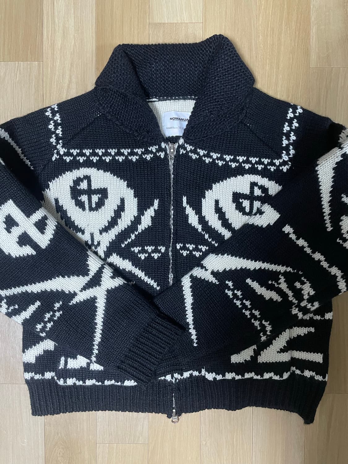 노매뉴얼 NM SKULL WOOL COWICHAN - BLACK 상품이미지4