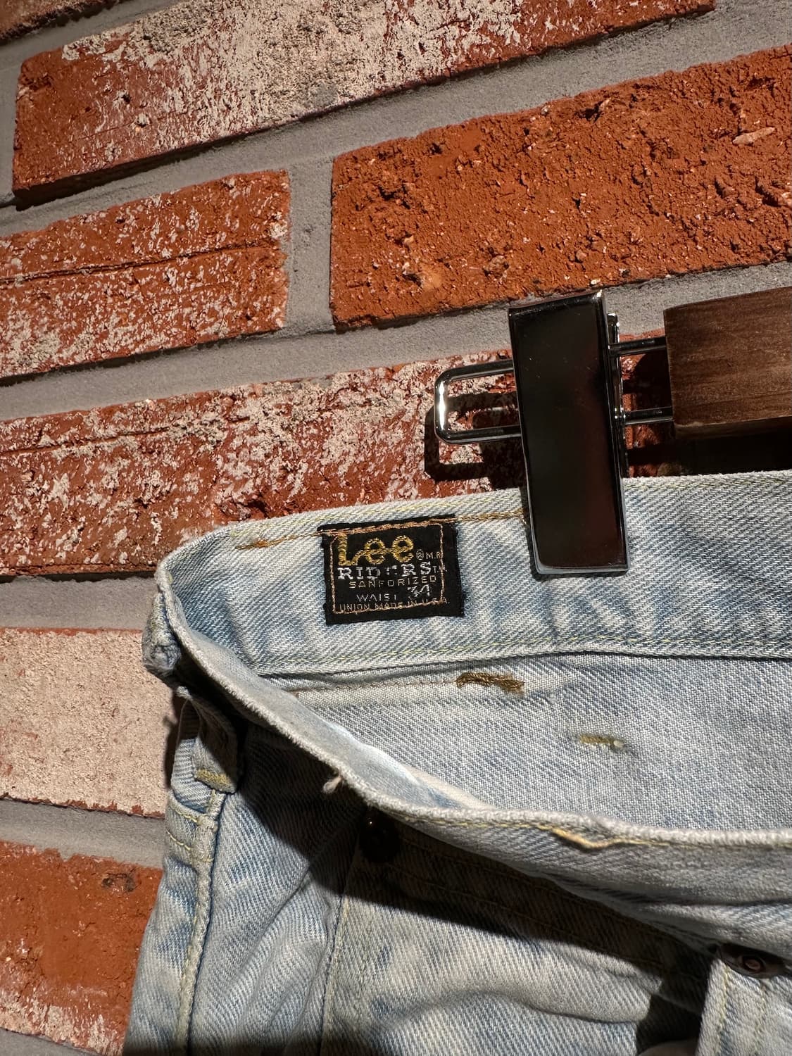 70s USA LEE 빈티지 리 200z 블랙 사이드 탭 데님 팬츠 상품이미지9