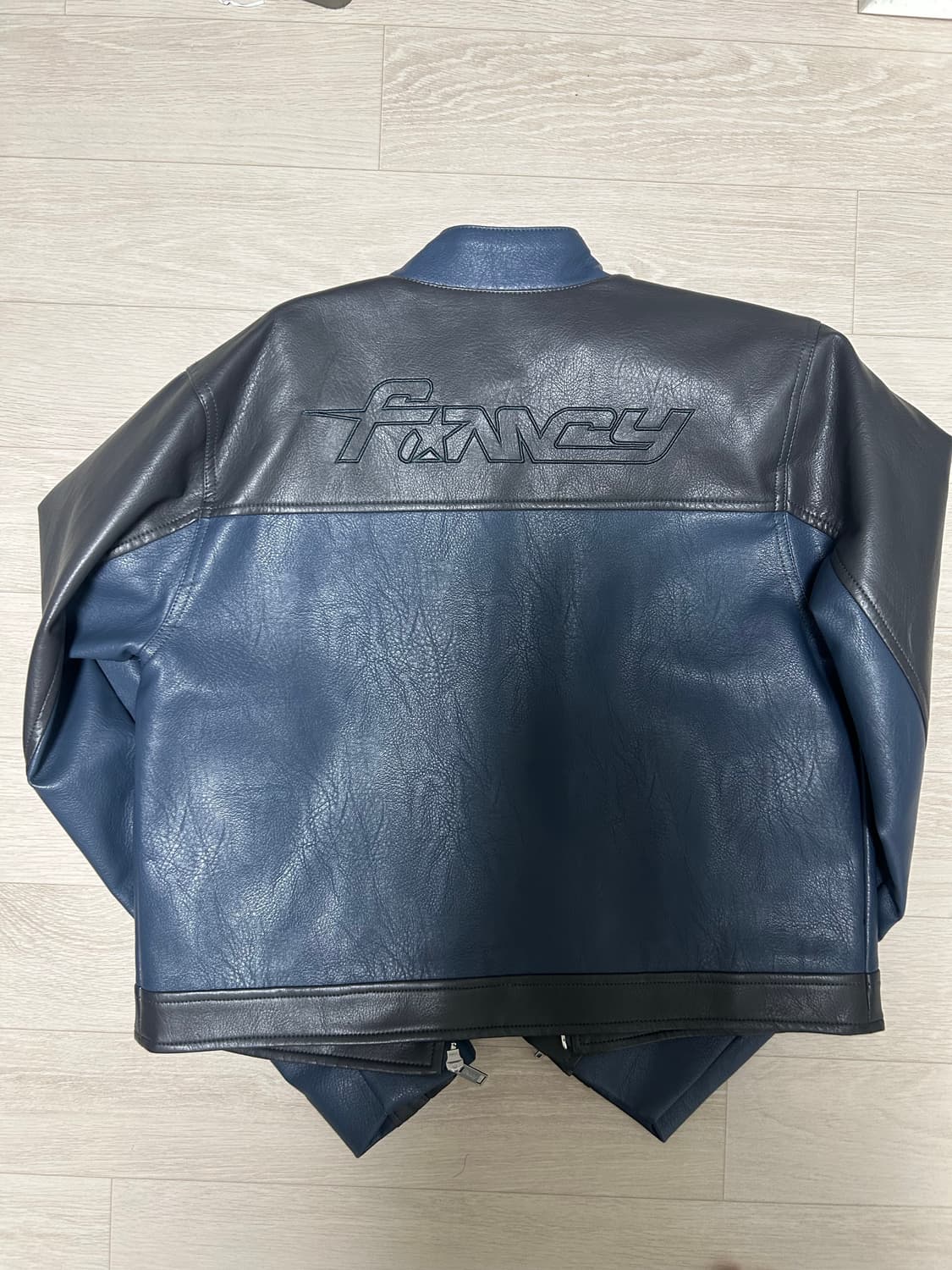 블록 페널 레더 자켓 (BLUE)_FZA940 상품이미지3