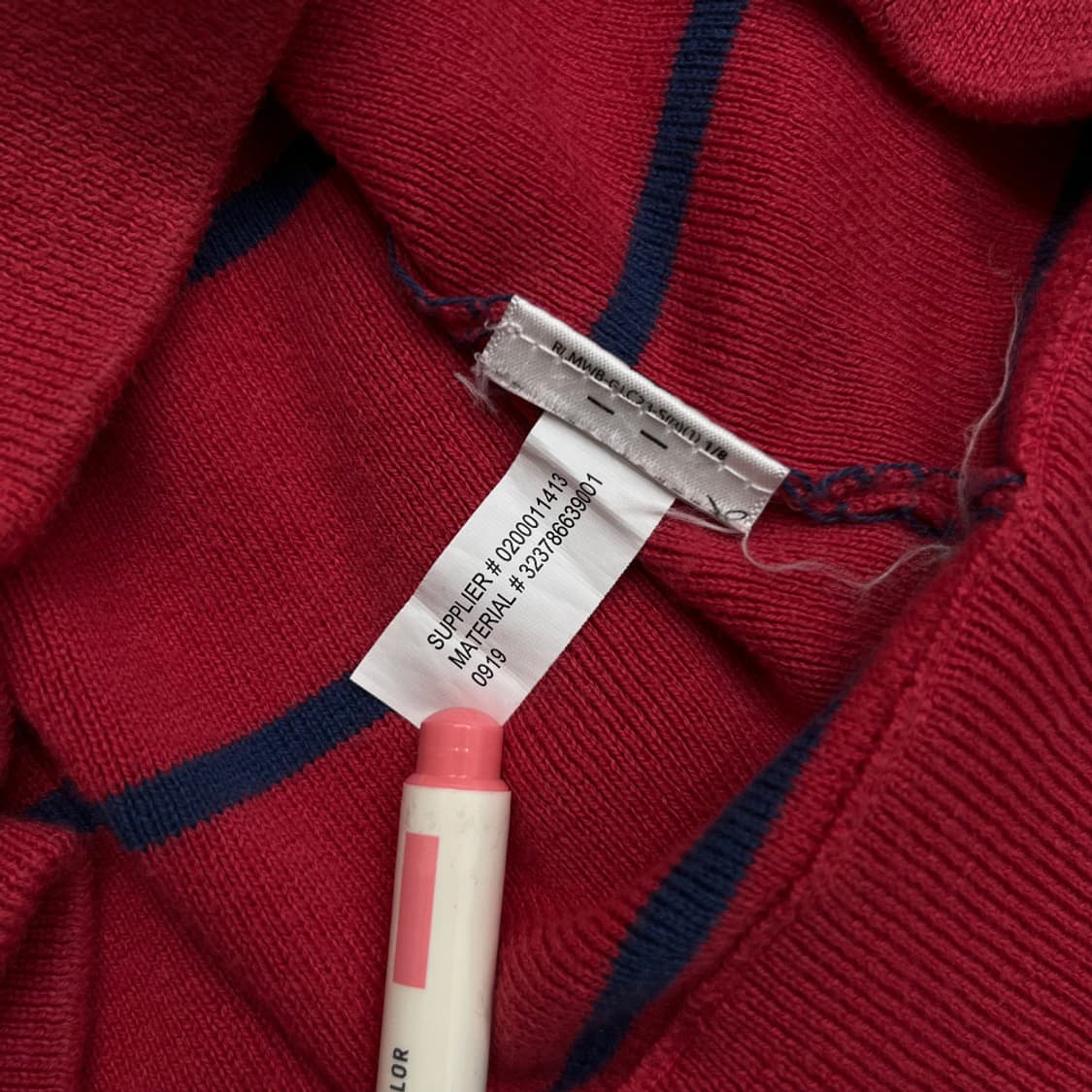 폴로 랄프로렌 네이비 스트라이프 딥핑크 집업 XL 상품이미지5