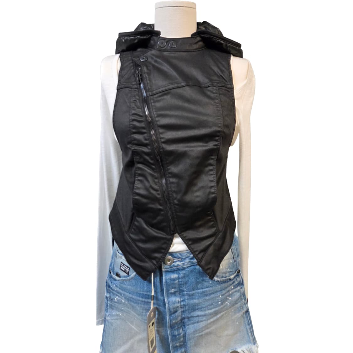 G-Star RAW 블랙 후드 조끼(S)스판 상품이미지1