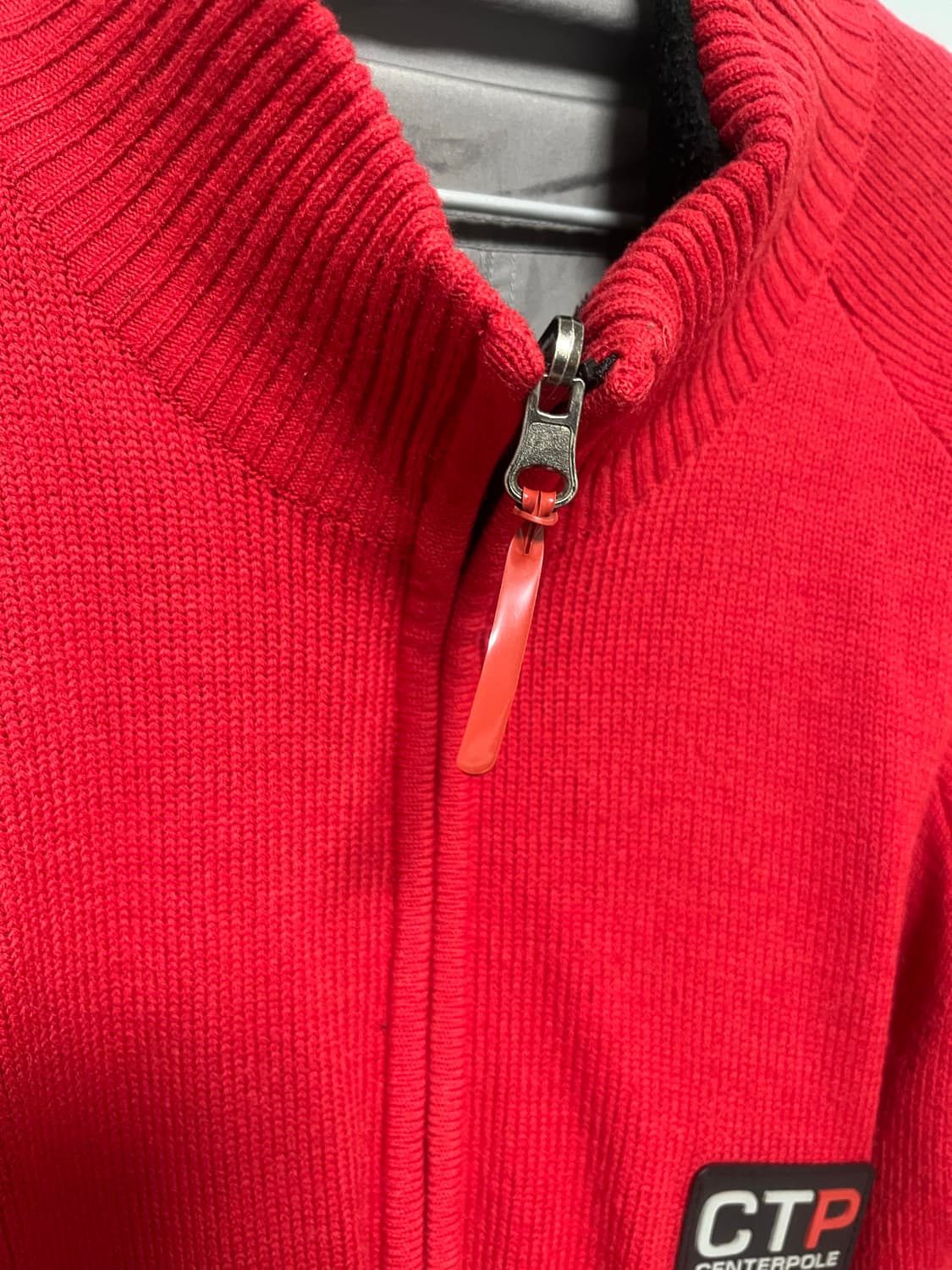 센터폴 CTP 리버시블 니트 집업 레드 상품이미지5