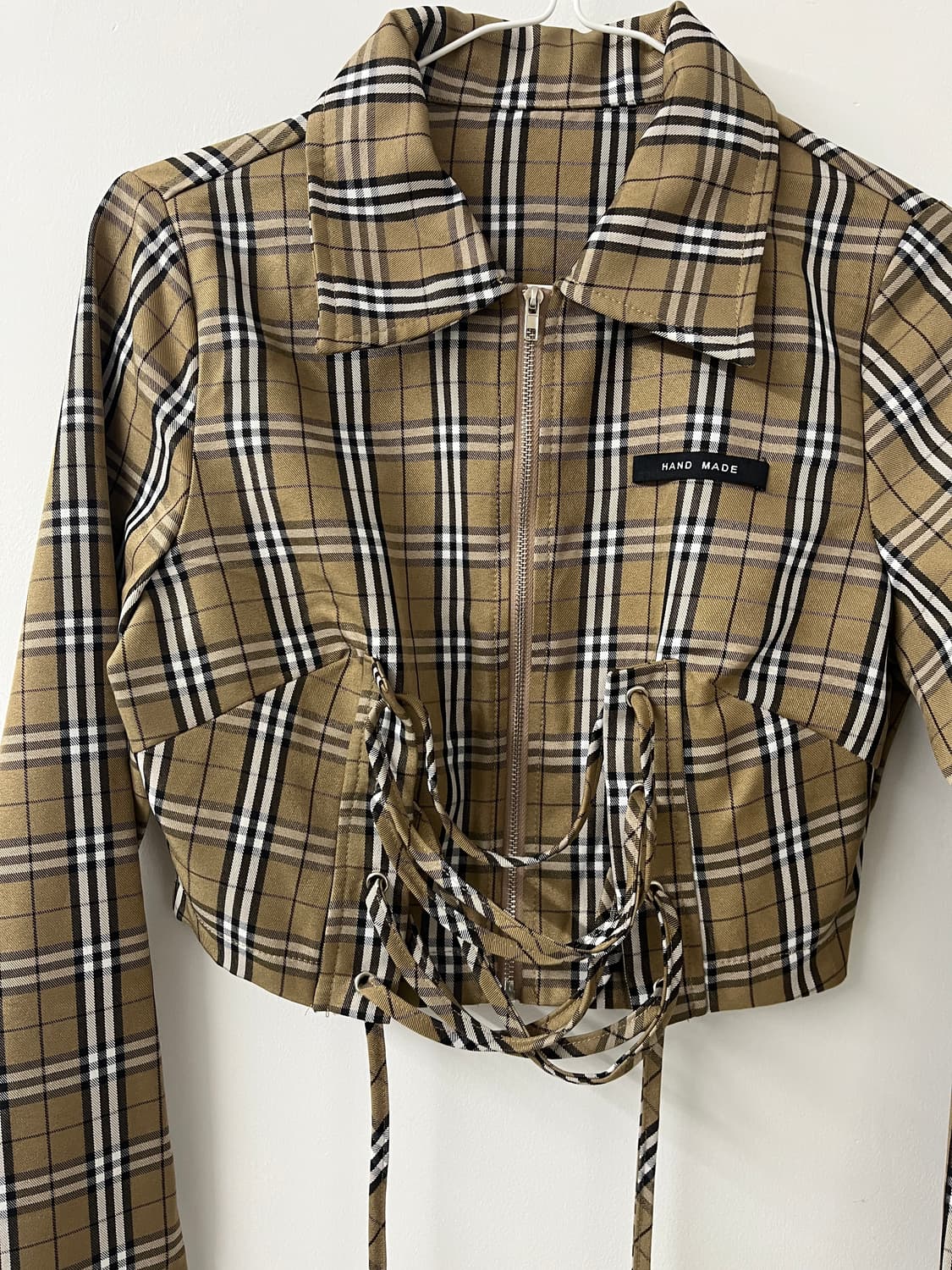 코르셋 크롭 체크셔츠 상품이미지2