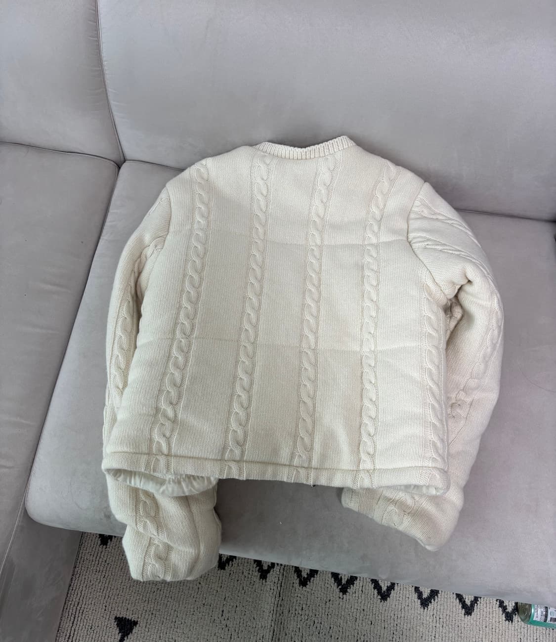 오디너리먼트 모던 니트 숏 패딩 아이보리도 상품이미지3