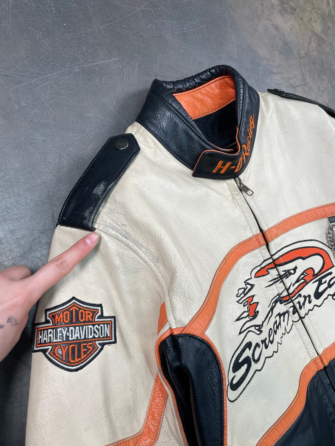 할리 데이비슨 이글 레더 바이커 자켓 상품이미지3