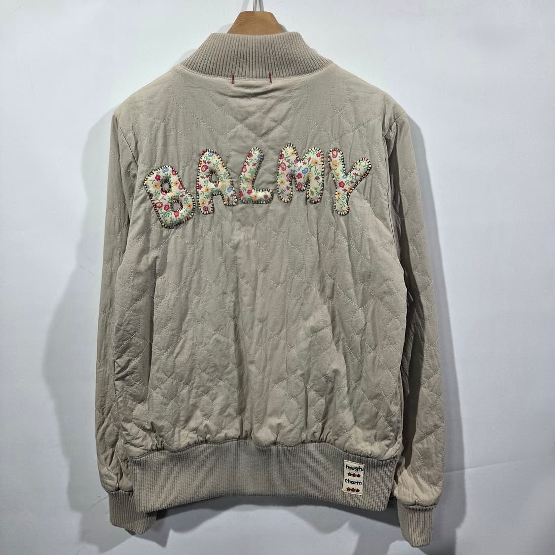 [rough] 러프 플라워 안감 레터링 퀼팅 블루종 상품이미지2