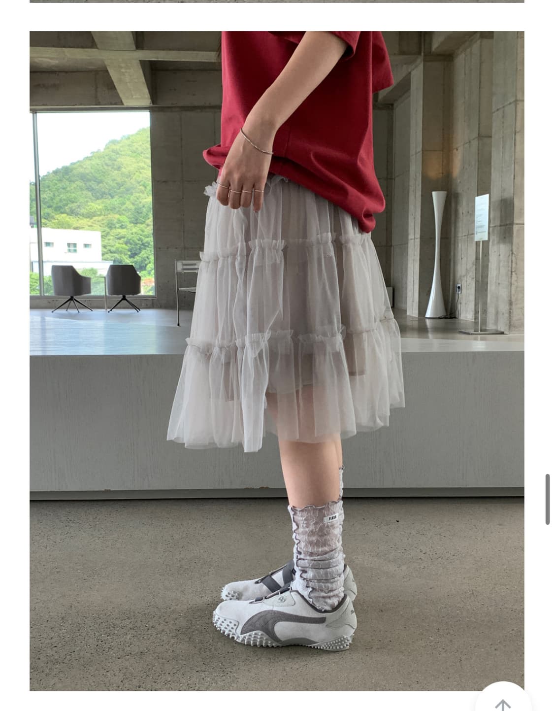 페인티드우드 mesh shadow skirt 그레이 판매합니다 상품이미지3
